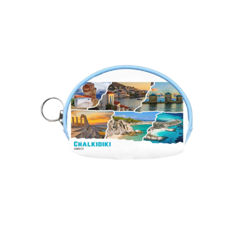 Σετ 12Χ -   Πορτοφόλι Souvenir μπρελόκ mini - PVC - Chalkidiki - 10*8*3cm - 871761