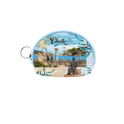 Σετ 12Χ -   Πορτοφόλι Souvenir μπρελόκ mini - PVC - Chalkidiki - 10*8*3cm - 871763