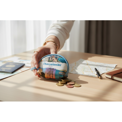 Σετ 12Χ -   Πορτοφόλι Souvenir μπρελόκ mini - PVC - Thessaloniki - 10*8*3cm - 871765