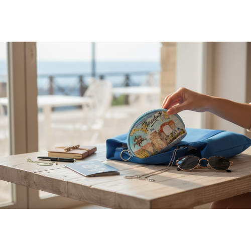 Σετ 12Χ -   Πορτοφόλι Souvenir μπρελόκ mini - PVC - Thessaloniki - 10*8*3cm - 871767