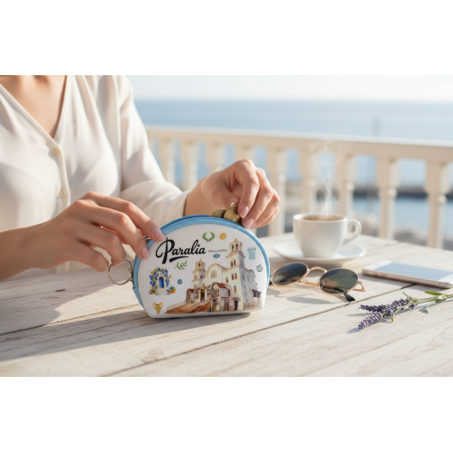 Σετ 12Χ -   Πορτοφόλι Souvenir μπρελόκ mini - PVC - Paralia - 10*8*3cm - 871770