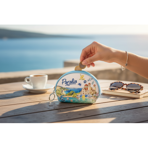 Σετ 12Χ -   Πορτοφόλι Souvenir μπρελόκ mini - PVC - Paralia - 10*8*3cm - 871771