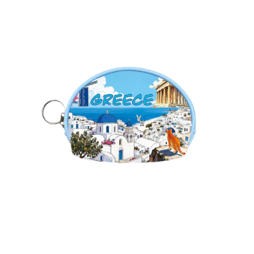 Σετ 12Χ -   Πορτοφόλι Souvenir μπρελόκ mini - PVC - Greece - 10*8*3cm - 871776