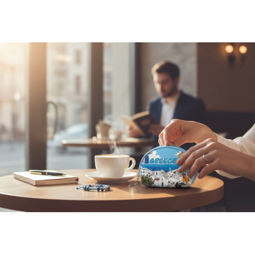 Σετ 12Χ -   Πορτοφόλι Souvenir μπρελόκ mini - PVC - Greece - 10*8*3cm - 871776