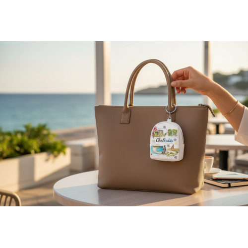 Σετ 12Χ -   Πορτοφόλι Souvenir μπρελόκ mini - PVC - Chalkidiki - 7*9*4.5cm - 871780