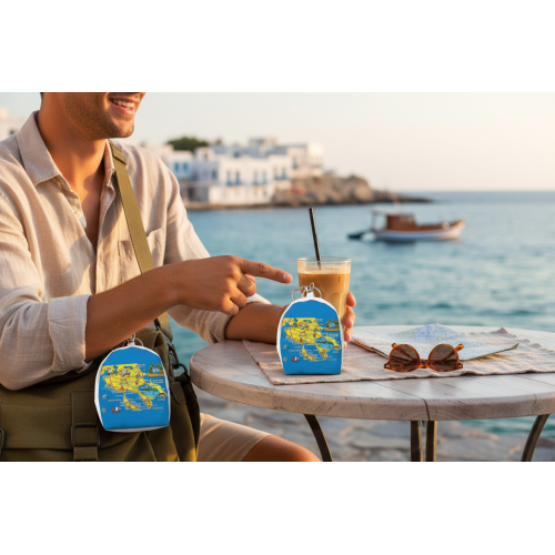 Σετ 12Χ -   Πορτοφόλι Souvenir μπρελόκ mini - PVC - Chalkidiki - 7*9*4.5cm - 871782