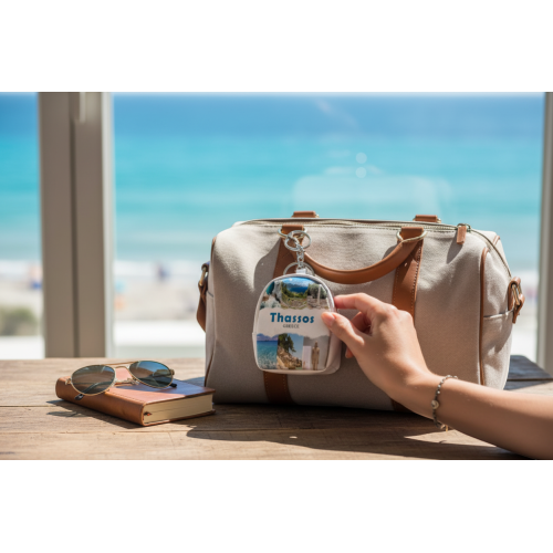 Σετ 12Χ -   Πορτοφόλι Souvenir μπρελόκ mini - PVC - Thassos - 7*9*4.5cm - 871793