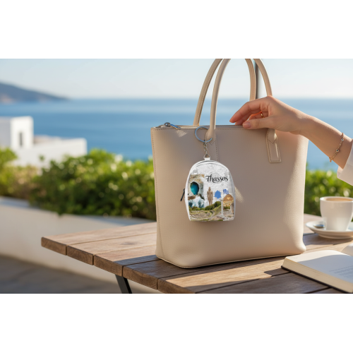 Σετ 12Χ -   Πορτοφόλι Souvenir μπρελόκ mini - PVC - Thassos - 7*9*4.5cm - 871795