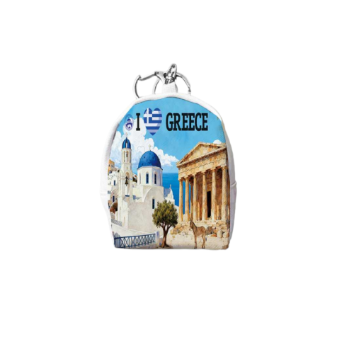 Σετ 12Χ -   Πορτοφόλι Souvenir μπρελόκ mini - PVC - Greece - 7*9*4.5cm - 871797