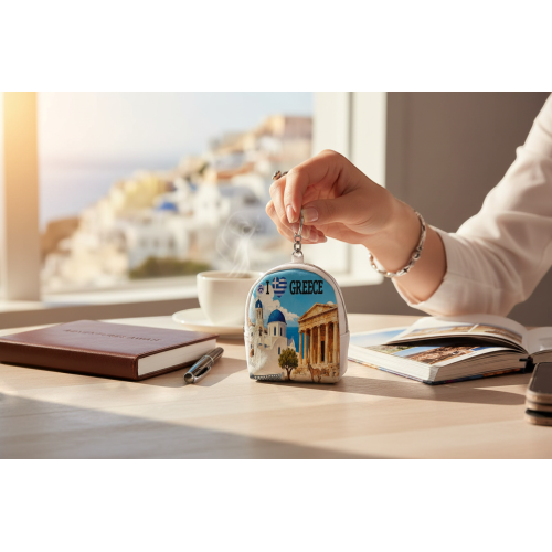 Σετ 12Χ -   Πορτοφόλι Souvenir μπρελόκ mini - PVC - Greece - 7*9*4.5cm - 871797