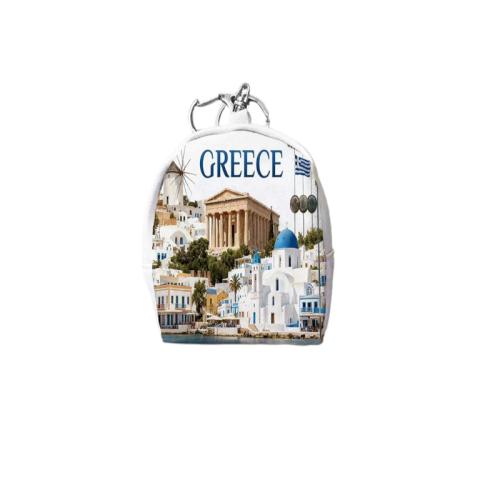 Σετ 12Χ -   Πορτοφόλι Souvenir μπρελόκ mini - PVC - Greece - 7*9*4.5cm - 871798