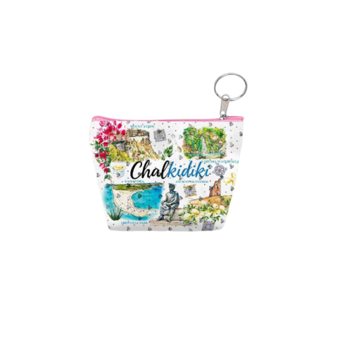 Σετ 12Χ -   Πορτοφόλι Souvenir μπρελόκ mini - PVC - Chalkidiki - 11*7*4cm - 871800