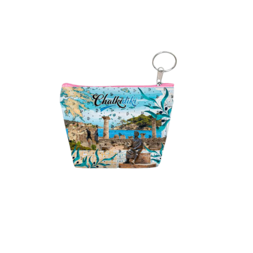Σετ 12Χ -   Πορτοφόλι Souvenir μπρελόκ mini - PVC - Chalkidiki - 11*7*4cm - 871803