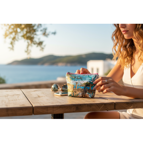 Σετ 12Χ -   Πορτοφόλι Souvenir μπρελόκ mini - PVC - Chalkidiki - 11*7*4cm - 871803