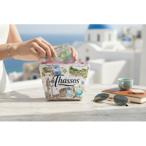 Σετ 12Χ -   Πορτοφόλι Souvenir μπρελόκ mini - PVC - Thassos - 11*7*4cm - 871812