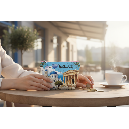 Σετ 12Χ -   Πορτοφόλι Souvenir μπρελόκ mini - PVC - Greece - 11*7*4cm - 871817