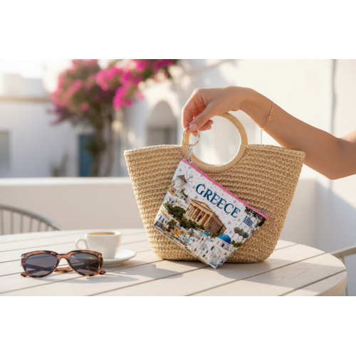 Σετ 12Χ -   Πορτοφόλι Souvenir μπρελόκ mini - PVC - Greece - 11*7*4cm - 871818