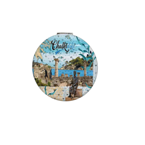 Σετ 12Χ - Kαθρέπτης τσέπης Souvenir - Chalkidiki - 7*7*3cm - 871843