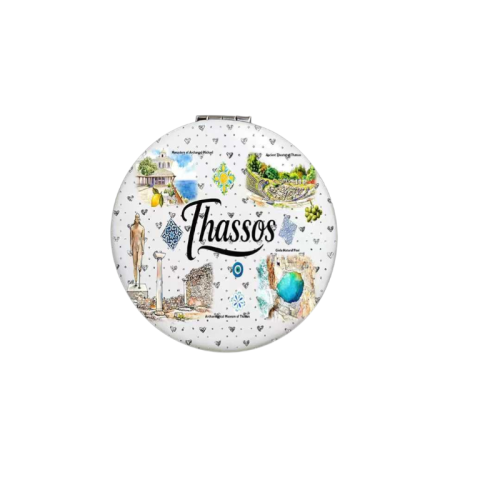 Σετ 12Χ - Kαθρέπτης τσέπης Souvenir - Thassos - 7*7*3cm - 871852