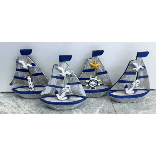 Διακοσμητικό Souvenir Καραβάκι - Σετ 8 τεμάχια - L2026-30ABCD - 125562