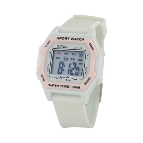 Ψηφιακό ρολόι χειρός - CF446 - 115163 - White/Pink