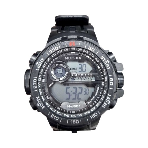 Ψηφιακό ρολόι χειρός - NJ801 - Nuojia - 115180 - Black/Black