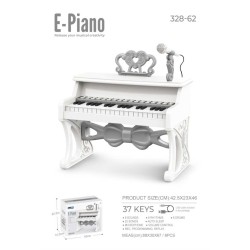 Παιδικό πιάνο mini με μικρόφωνο - 328-6237 - 233105 - White