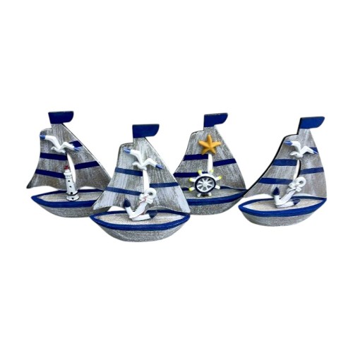 Διακοσμητικό Souvenir Καραβάκι - Σετ 8 τεμάχια - L2026-30ABCD - 125562