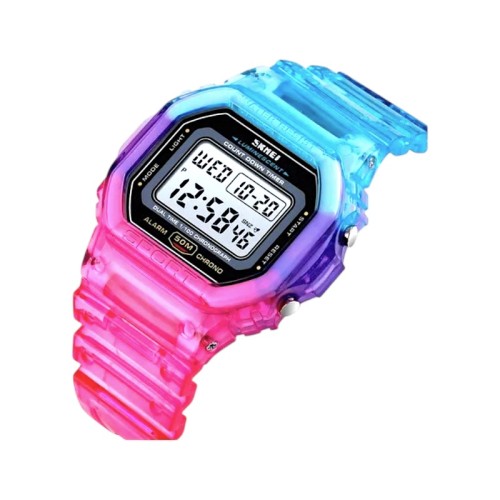 Ψηφιακό ρολόι χειρός – Skmei - 1622 - Pink/Blue Transparent