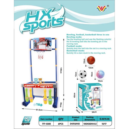 Αθλητικό παιχνίδι 3 in 1 - Bowling-Football-Basketball - 777-535E - 232358