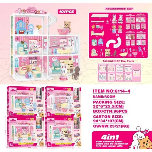 Κουκλόσπιτο mini με ζωάκια - 6114-4DIY - 233412
