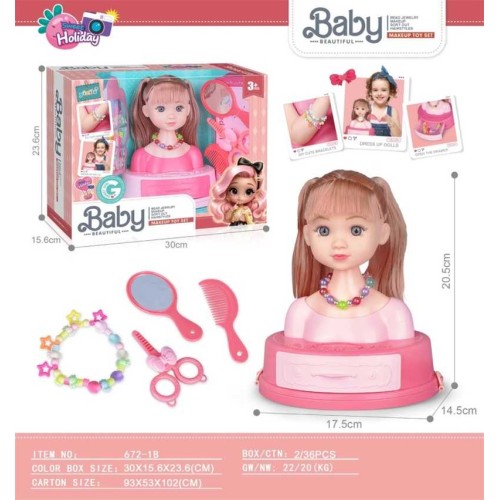 Κεφάλι κούκλας για χτένισμα & styling - 672-1B - 232418