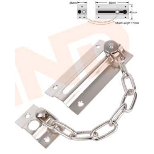 Σύρτης πόρτας με αλυσίδα - 85*42mm - Σετ 12 τεμάχια - 205985