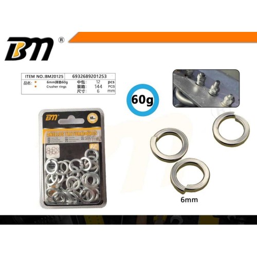 Ροδέλες ασφαλείας Γκρόβερ - 6mm - 60g - Σετ 12 πακέτα - 201253
