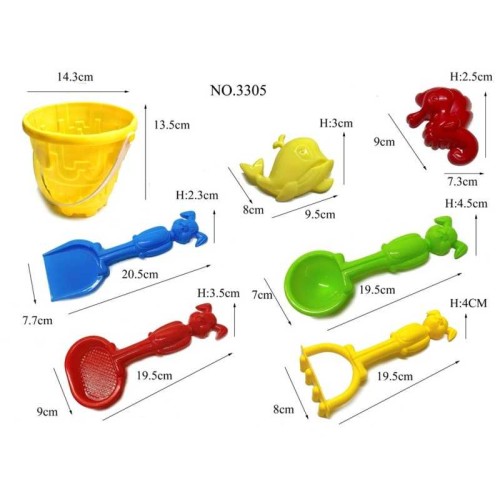 Σετ παιχνίδια παραλίας -  7pcs - 3305 - 232229