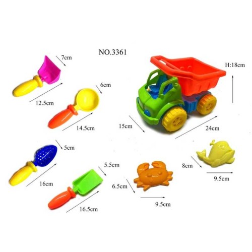 Σετ παιχνίδια παραλίας -  7pcs - 3361 - 232221