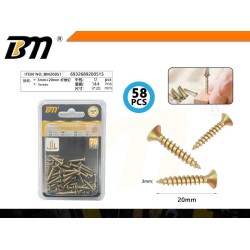 Ξυλόβιδες - 3mm×20mm - Σετ 12 πακέτα των 58 τεμαχίων - 200515