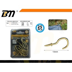 Γάντζοι βιδωτοί - 1/2" - Σετ 12 πακέτα των 25 τεμαχίων - 201048
