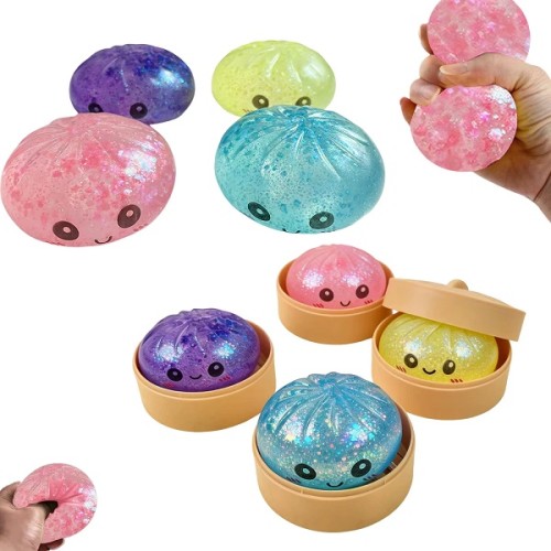 Παιχνίδι Squishy Dumpling Antistress φατσούλα - 8.5cm - Πακέτο 12 τεμαχίων - TEM4983