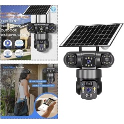 Ηλιακή κάμερα ασφαλείας IP τριπλή - WIFI - Security Camera - Q20 - 020324