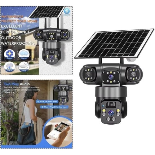 Ηλιακή κάμερα ασφαλείας IP τριπλή - WIFI - Security Camera - Q20 - 020324