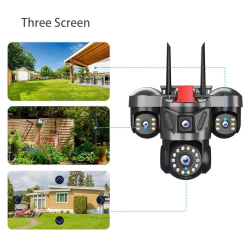 Κάμερα ασφαλείας IP τριπλή - Security Camera - Q83 - 020362