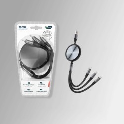 Πτυσσόμενο καλώδιο φόρτισης & data 3in1 - Fast Charge - EC6 - 1.2m - 220350