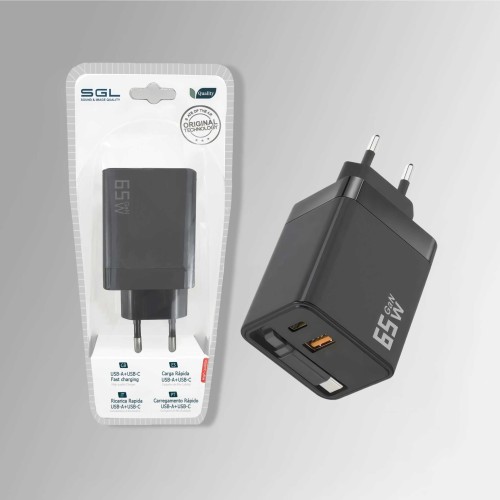 Αντάπτορας φόρτισης με καλώδιο Type-C & 2 θύρες USB-A & Type-C - Fast Charge - 65W - DS65 - 220718