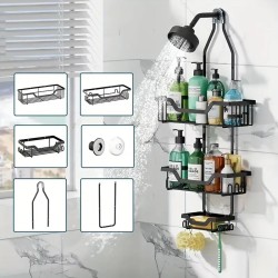 Κρεμαστή ραφιέρα ντουζιέρας - 7525 - 421618 - Black