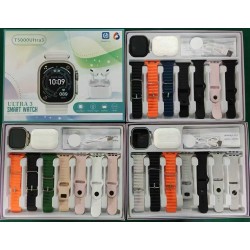 Σετ Smartwatch με 7 λουράκια και ασύρματα ακουστικά Bluetooth - T5000 Ultra3 - 260264 - Black