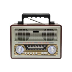 Επαναφορτιζόμενο ραδιόφωνο Retro - M1800BT - 654381 - Silver