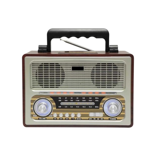 Επαναφορτιζόμενο ραδιόφωνο Retro - M1800BT - 654381 - Silver