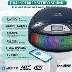 CD Player με Bluetooth & μικρόφωνο Karaoke - CD-P3032 - 730328