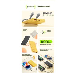 Powerbank - 2in1 - Type-C & Lightning - P88K - 10.000mah - 22.5W - AWEI - 007481 - Black